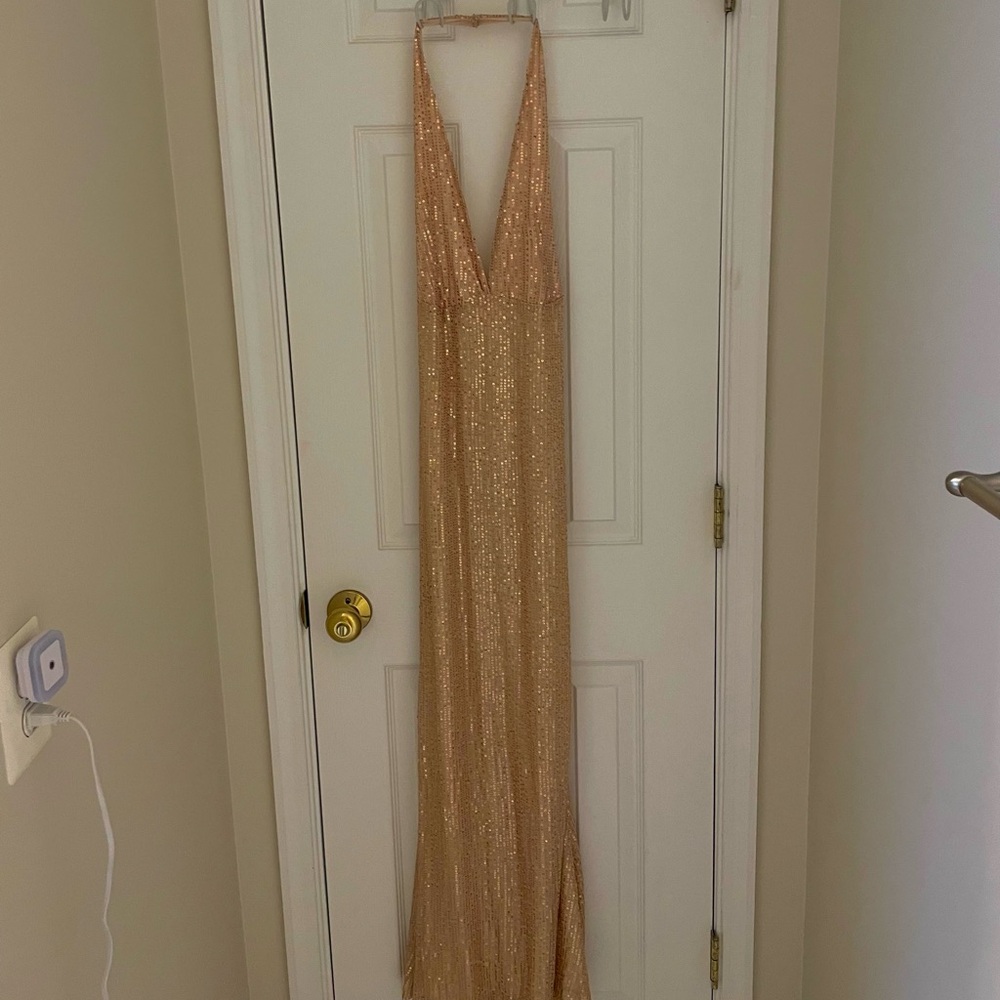 Hello Molly Holiday Joy Sequin Maxi Dress Gold